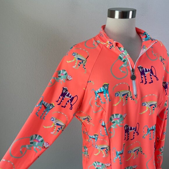 Tzu Tzu Womens Plus XXL Monkey Print Golf Top Pullover Stretch Athletic Shirt - Picture 4 of 12